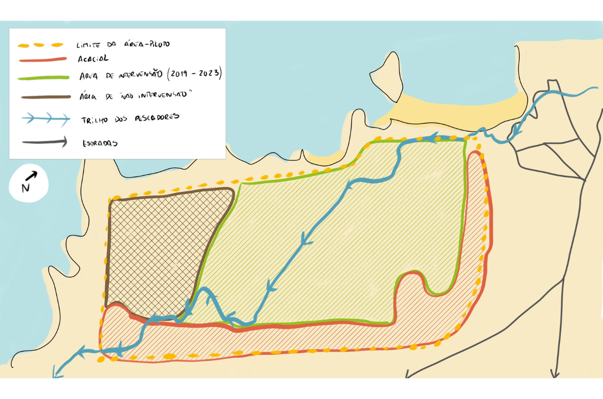 Esquema 1 - Os resultados das intervenções de conservação da natureza nas áreas-piloto na época 2022-2023